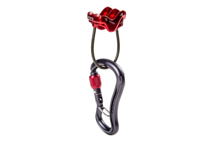 Ocun Hurry and Condor Belay Set (Black/Red)