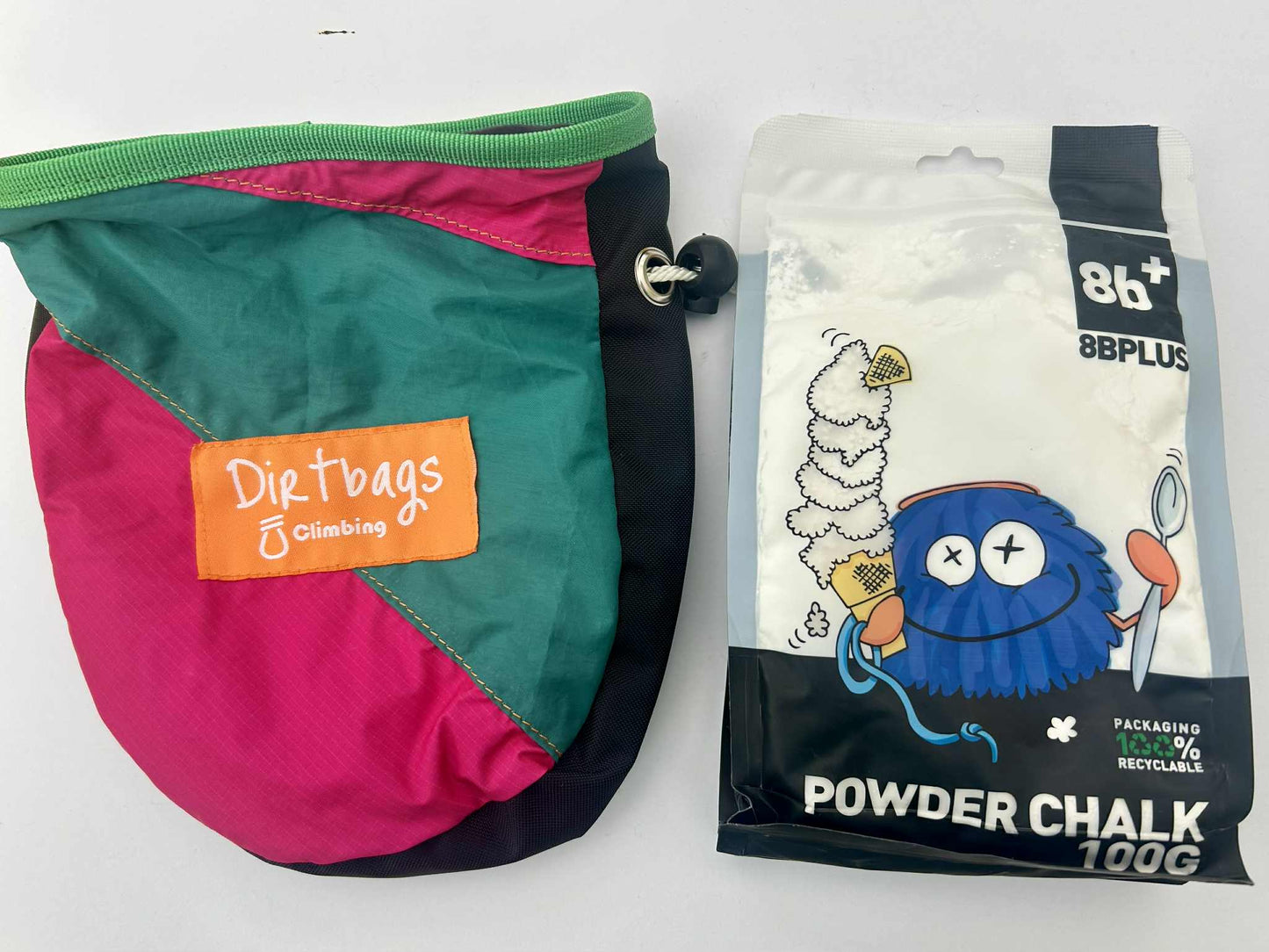 Dirt Bags Upcycled Chalk Bag and 100g 8b+ Powder Chalk