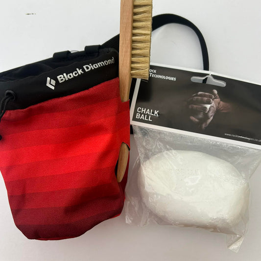 Black Diamond Gym Chalk Bag, Metolius Boulder Brush and Chalk Ball