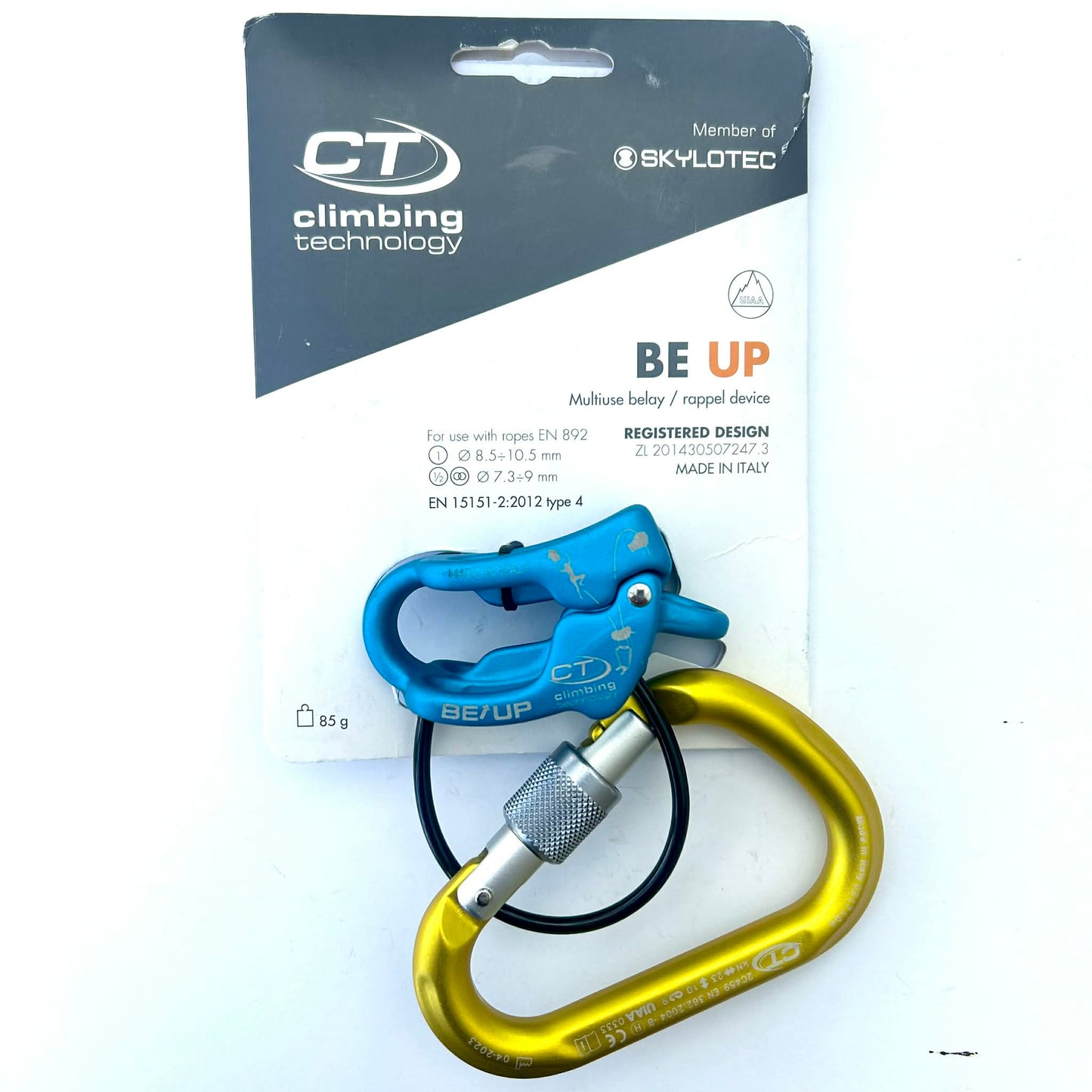 Climbing Technology Be-Up Belay Device and Snappy SG  Screwgate Carabiner