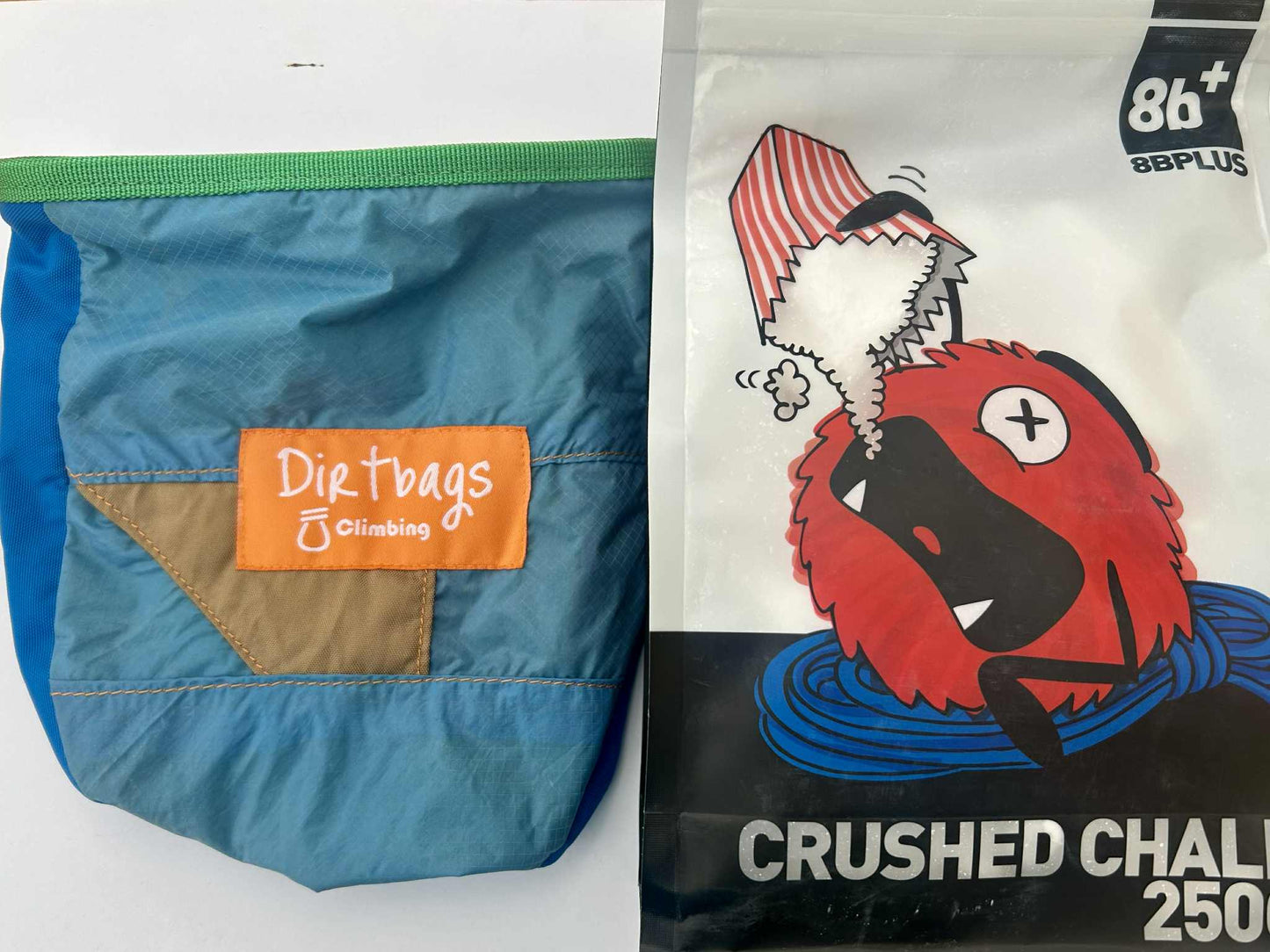 Dirt Bags Upcycled Chalk Bag and 250g pack 8b+ Crushed Chalk