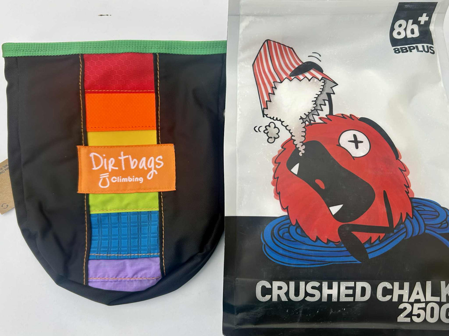 Dirt Bags Upcycled Chalk Bag and 250g pack 8b+ Crushed Chalk