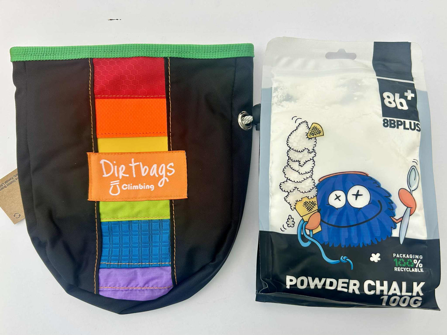 Dirt Bags Upcycled Chalk Bag and 100g 8b+ Powder Chalk